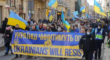 Unity March in Lviv, Ukraine, 19 February 2022