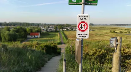 A social distancing sign in Breskens, Zeeland. June 24, 2020