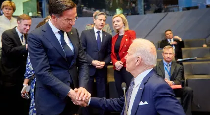 Dutch Prime Minister Mark Rutte and U.S. President Joe Biden at the NATO Summit in Brussels. 24 March 2022