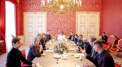 King Willem-Alexander and Queen Maxima meet with members of the Ukrainian community in the Netherlands, 8 March 2022