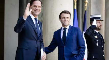 Dutch Prime Minister Mark Rutte and French President Emmanuel Macron in Paris, 9 March 2022