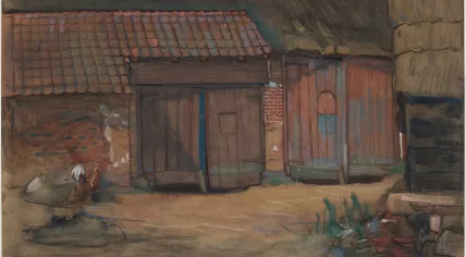 Barn doors of a Brabant farm building, painted by Piet Mondriaan in 1904