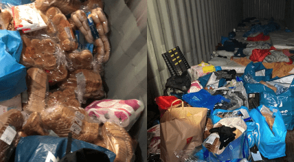 The possessions of suspects accused of smuggling 1,436 kilograms of cocaine.