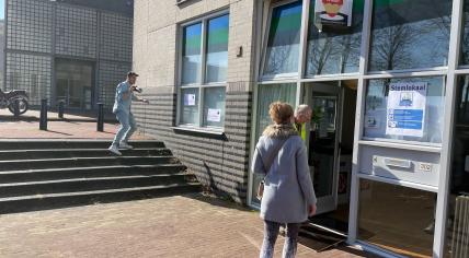 Polling station for the municipal election in Amsterdam, 16 March 2022