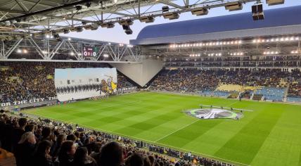 A sold-out crowd attending Vitesse-Tottenham at the Gelredome in Arnhem. 21 Oct. 2021