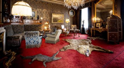 A renovated room in Het Loo Palace shown off during a tour. 8 April 2022