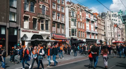 Sunny King's Day in Amsterdam, 27 April 2017