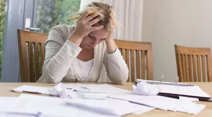 Woman with financial problems