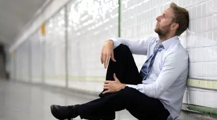 A depressed and stressed-out worker