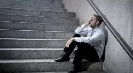 A depressed and stressed-out worker