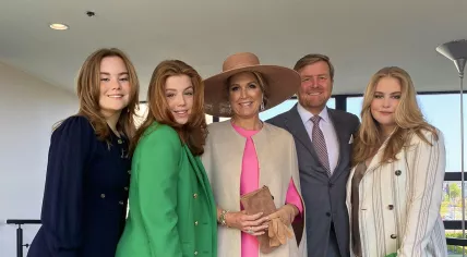 King Willem-Alexander and his family on their way to Maastricht to celebrate King's Day, 27 April 2022
