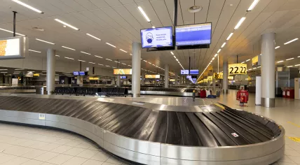 The empty baggage area at Schiphol Airport during the Covid-19 pandemic. 22 July 2020