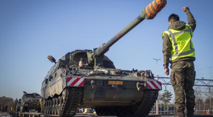 A Dutch armored howitzer