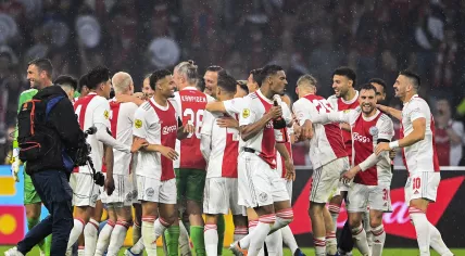 Ajax celebrates winning the 2021-2022 football championship, the team’s 36th, after defeating Heerenveen. 11 May 2022