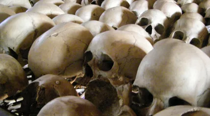 The remains of victims of the 1994 massacre on display at the Rwanda Genocide Memorial. 24 March 2010