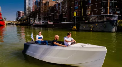 A Tanaruz boat, 3D printed from recycled polymers 