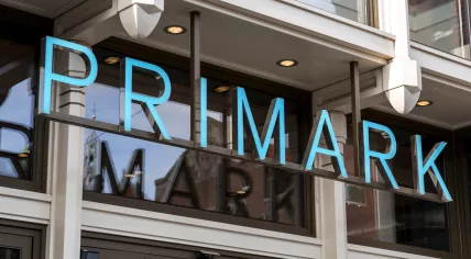 Logo sign of Primark store in Amsterdam on Oct. 14, 2021.
