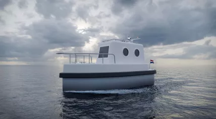 A Tanaruz boat, 3D printed from recycled polymers 