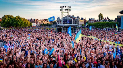 Thousands attend the Embrace Ukraine rally on the Museumplein in Amsterdam, 21 June 2022
