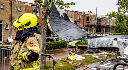 A tornado blew the roof off a row of houses in Zierikzee, 27 June 2022