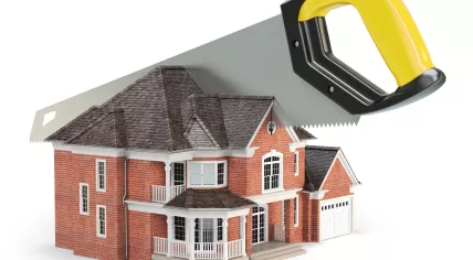 Saw cutting a house in half