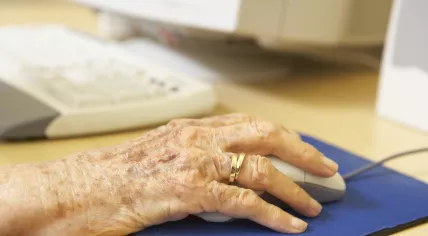 Older person using a computer