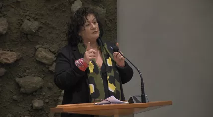 BBB leader Caroline van der Plas in a parliamentary debate on the Cabinet's nitrogen policy, 23 June 2022