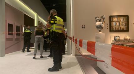 Police investigate the armed robbery at the Tefaf art fair in Maastricht. 28 June 2022