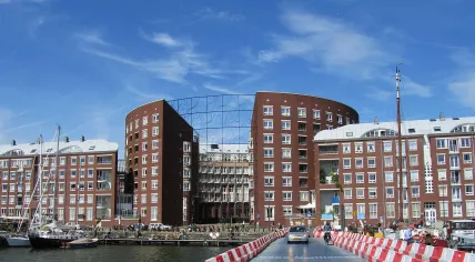 Barcelonaplein apartment complex on KNSM island in Amsterdam