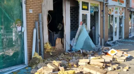 An attempted robbery by detonating explosives at an ATM badly damaged a building on Tussen Meer in Amsterdam. 16 July 2022