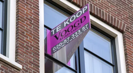 For sale sign in Amsterdam, 23 June 2022