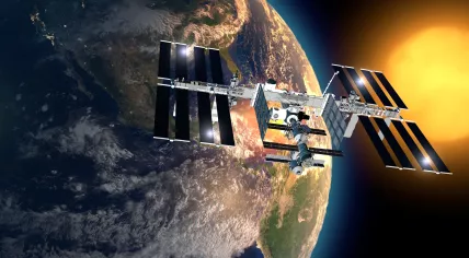 International Space Station in orbit around the earth
