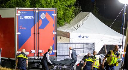 In Nieuw-Beijerland in South Holland, a truck drove off the dike on the Zuidzijdsedijk and ran into a group of people, causing several deaths and injuries.