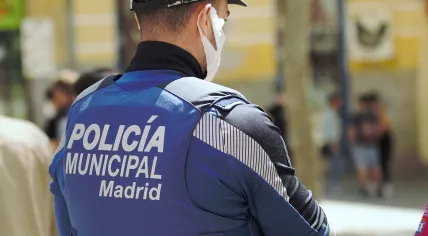 A police officer in Madrid, Spain. April 2021