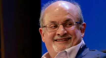 Author Salman Rushdie at the 2016 Hay Festival.