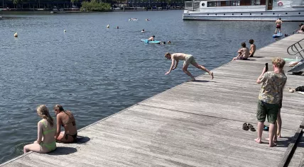 People swimming in Amsterdam