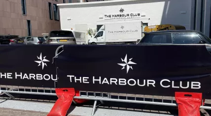 Police at The Harbour Club on Cruquiusweg in Amsterdam after an explosive went off, 10 August 2022