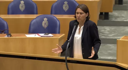 MP Kati Piri from PvdA in a debate at the Tweede Kamer on 22 June 2022