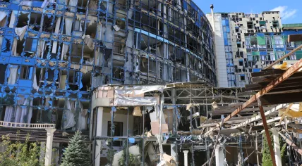 The Misto entertainment center in Kharkiv after Russian shelling on 9 Sept. 2022