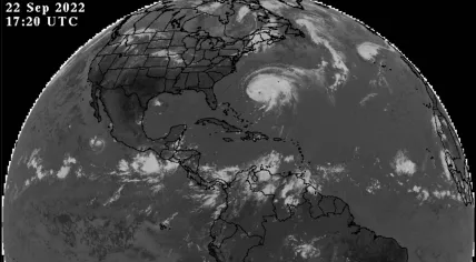 Hurricane Fiona east of the United States, a tropical wave near the ABC islands north of Venezuela, and Tropical Storm Gaston in the eastern Atlantic Ocean near the Azores. 22 Sept. 2022