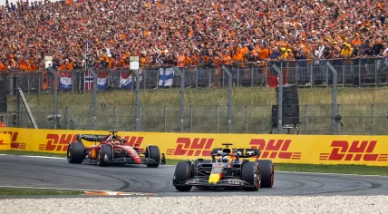 Charles Leclerc (Ferrari), Max Verstappen (Oracle Red Bull Racing) (l-r) during the F1 Grand Prix of Netherlands on the Circuit of Zandvoort on 4 september 2022 in Zandvoort, Netherlands