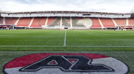 Interior view of the empty AFAS Stadion on Oct. 3, 2013 in Alkmaar, Netherlands. 