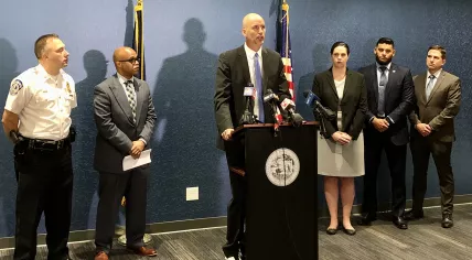 Ryan Mears, the Marion County Prosecutor, announces charges against Shamar Duncan, accused of murdering Simmie Poetsema. 1 Sept. 2022