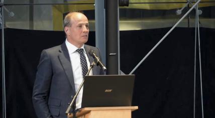 Frits van Eerd, CEO of Jumbo, speaking at the Cobbenhagen Summit in Tilburg on 26 March 2019