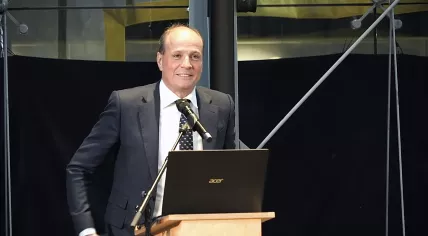 Frits van Eerd, CEO of Jumbo, speaking at the Cobbenhagen Summit in Tilburg on 26 March 2019