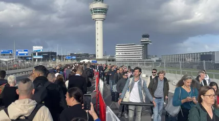 Lines at Schiphol on Sept. 17, 2022.