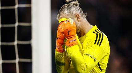 Ajax goalkeeper Remko Pasveer reacts after the 1-6 during the UEFA Champions League groep A match between Ajax Amsterdam and SSC Napoli in the Johan Cruijff ArenA on 4 october 2022 in Amsterdam, Netherlands. 