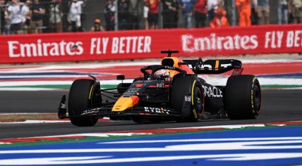 Red Bull Racing's Dutch driver Max Verstappen races during the Formula One United States Grand Prix, at the Circuit of the Americas in Austin, Texas, on October 23, 2022. 