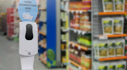 Hand sanitizer at a store
