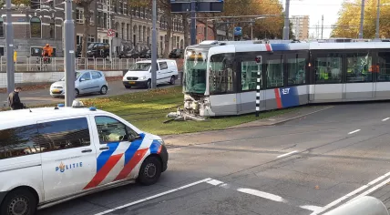 One of two RET trams that collided in Rotterdam. 27 October 2022